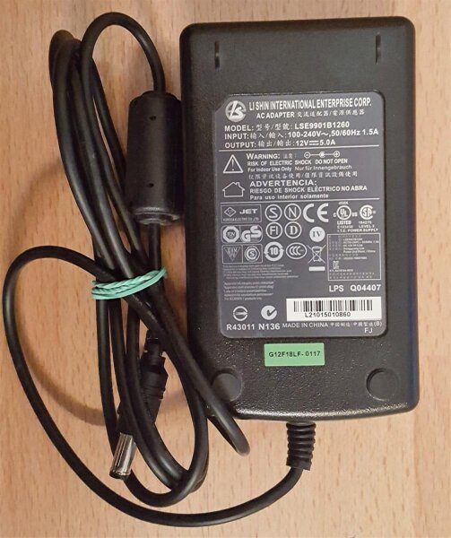LI SHIN AC Adapter LSE 9901B1260 12V  5.0A