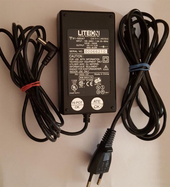 Netzteil LITEON 91-56547 PA-1600-19T 19V-3.2A MAX 60.8W