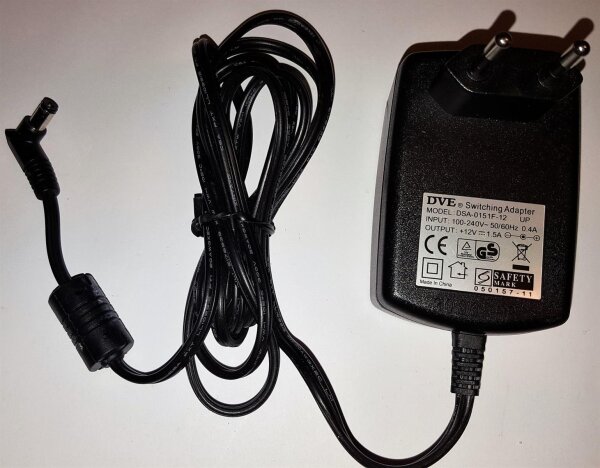 DVE Switching Adapter DSA-0151F-12/ 12V 1,5A