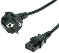 ROLINE Kaltgerätekabel C13, Schutzkontaktstecker, schwarz, 3 m