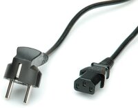 ROLINE Kaltgerätekabel C13, Schutzkontaktstecker, schwarz, 3 m