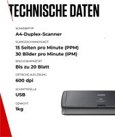 Canon imageFORMULA P-215II Dokumentenscanner Duplex A4...