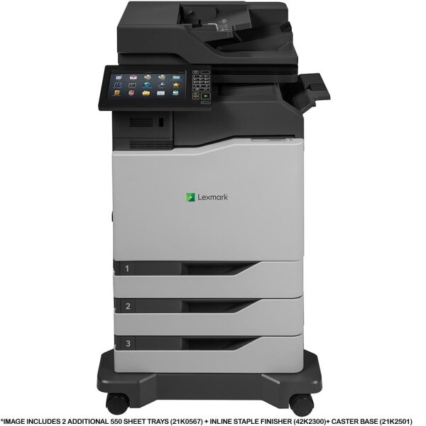 Lexmark CX825dte Farblaser Multifunktionsdrucker | 52 S/min | Duplex | Scanner | Kopierer | Fax | Rollen